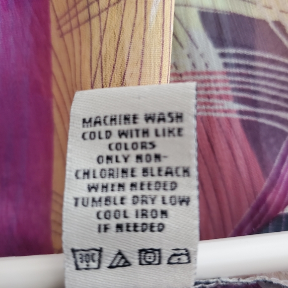 American Rag Sheer Brushstroke Patterned Blouse - Picture 7 of 7